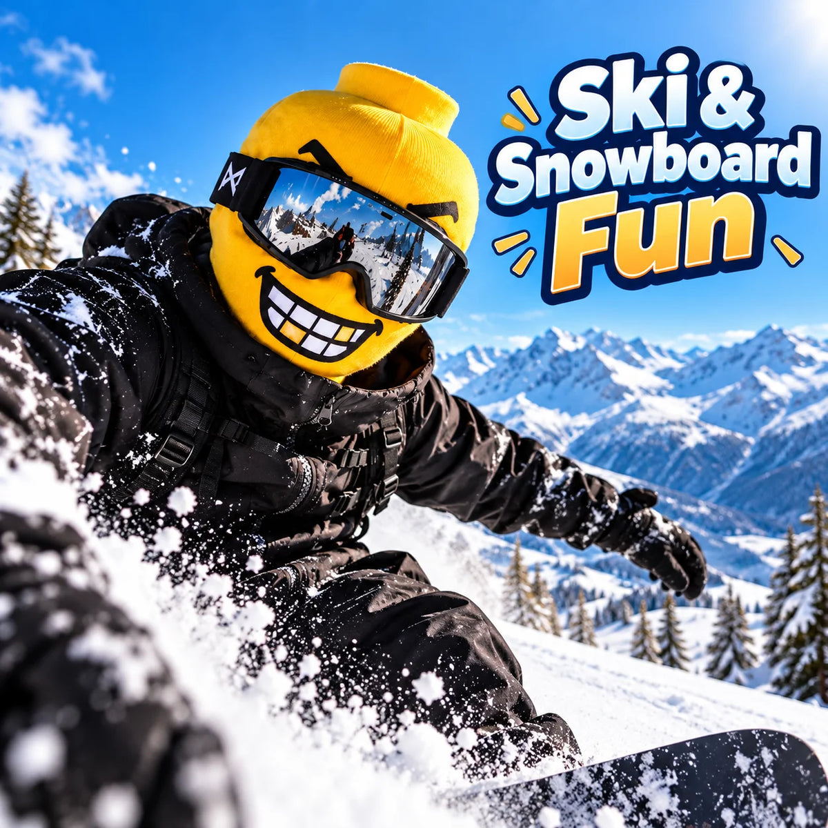 Funny Yellow Man Balaclava – 3D Funny Ski Mask